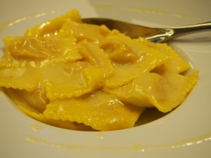 カボチャのラビオリ。甘目。