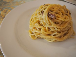 ローマの名物カルボナーラ。