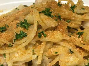 アンコウとキャベツのパスタ