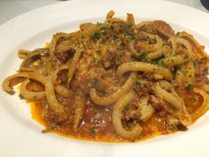 牛肉と牛蒡のパスタ