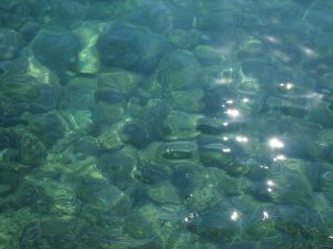 エクセルシオール前の海